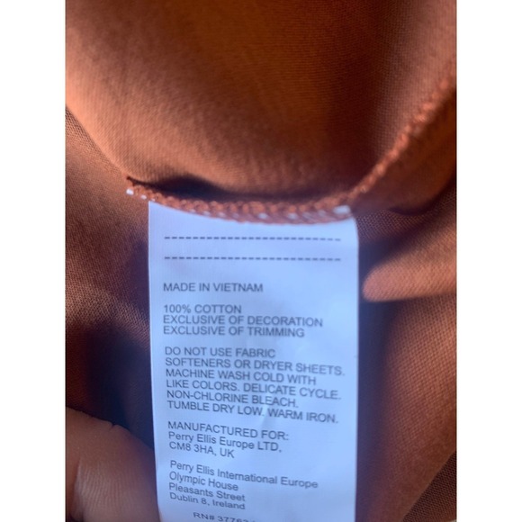 Perry Ellis Men's Rust Orange Cotton Polo Shirt Size Large - Picture 5 of 10